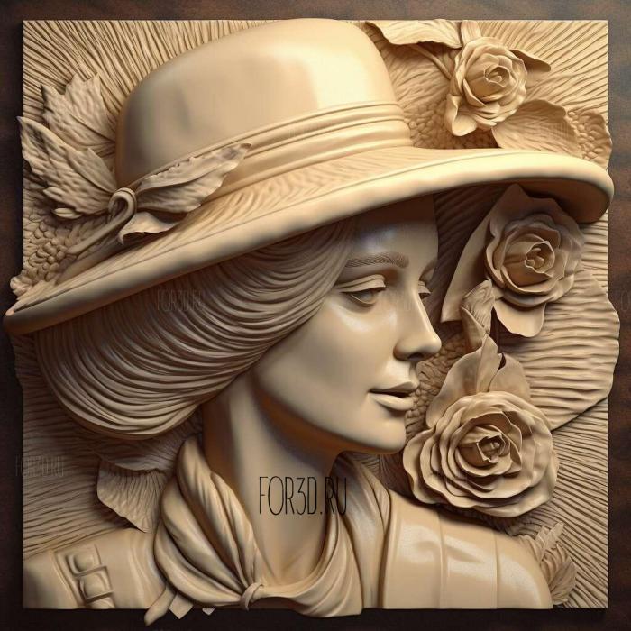 Madame Chapeau 3 stl model for CNC